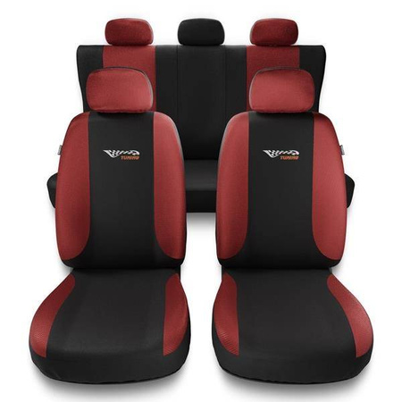 Uniwersalne pokrowce samochodowe do Audi A1 I, II (2010-2019) - pokrowce na fotele - Auto-Dekor - Tuning - czerwony