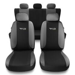 Uniwersalne pokrowce samochodowe do Nissan Navara II, III, IV (1998-2023) - pokrowce na fotele - Auto-Dekor - Tuning - srebrny
