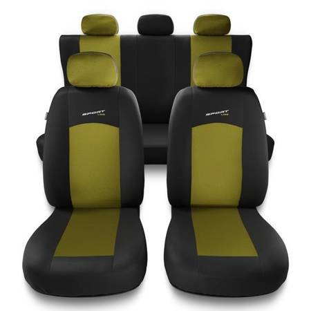 Uniwersalne pokrowce samochodowe do Mitsubishi Space Star (2014-2019) - pokrowce na fotele - Auto-Dekor - Sport Line - żółty