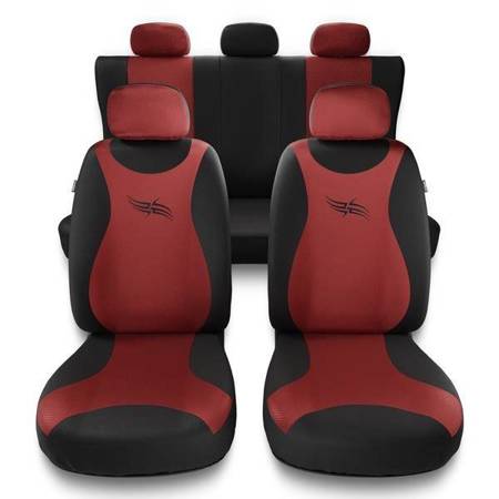 Uniwersalne pokrowce samochodowe do Mitsubishi Space Star (2014-2019) - pokrowce na fotele - Auto-Dekor - Turbo - czerwony
