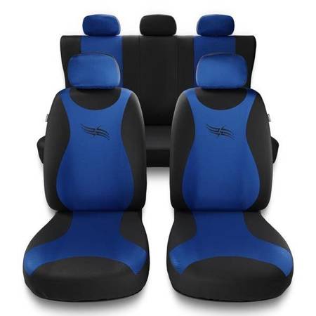 Uniwersalne pokrowce samochodowe do Mitsubishi Space Star (2014-2019) - pokrowce na fotele - Auto-Dekor - Turbo - niebieski