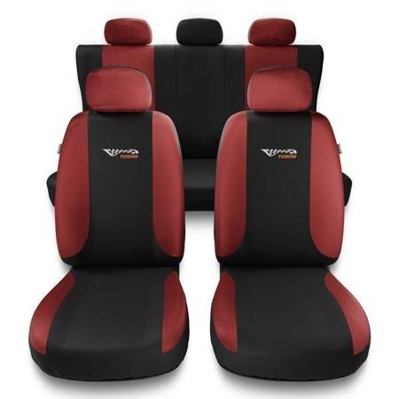 Uniwersalne pokrowce samochodowe do Nissan Qashqai I, II (2007-2019) - pokrowce na fotele - Auto-Dekor - Tuning - czerwony