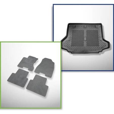 Zestaw: dywaniki welurowe + mata do bagażnika do Renault Koleos I (08.2008-2015)